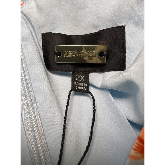 Alexia Admor Womens August Midi Dress Halogen Garden V-neck Plus Size 2X #11 - Picture 7 of 11